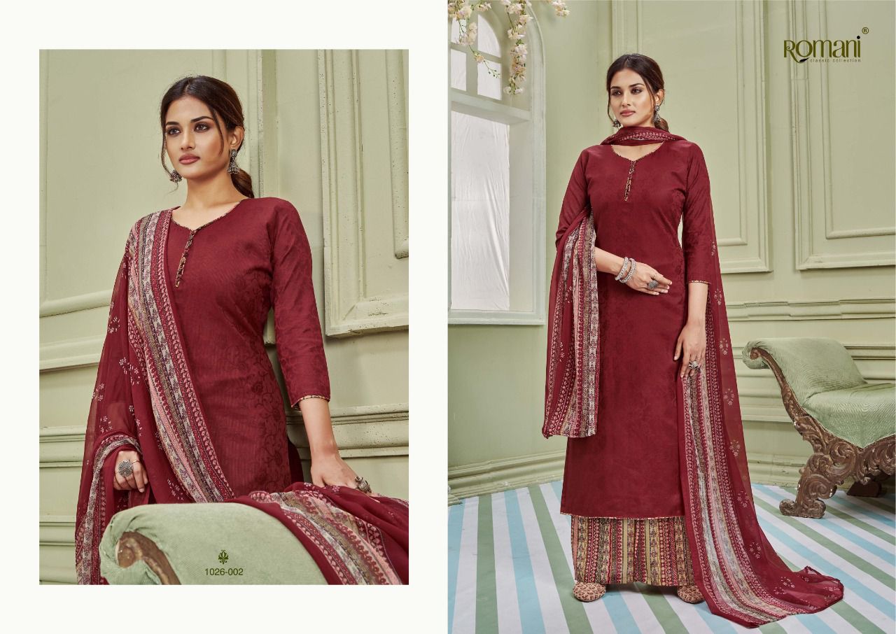 Romani Didaar Jam Cotton Printed casual Wear Designer Dress Material Collection
